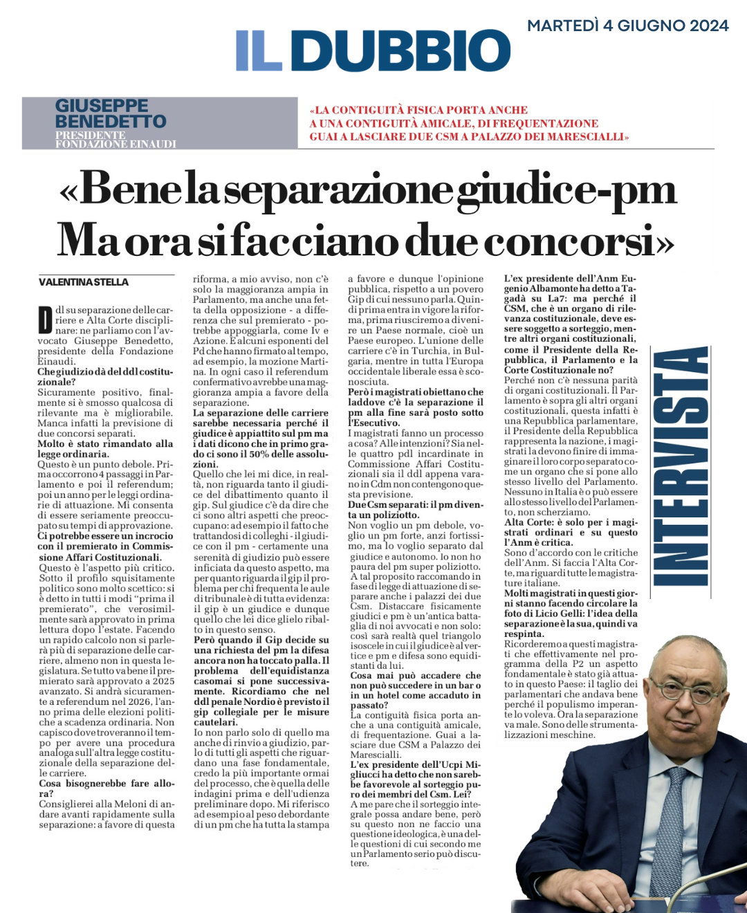 Bene la separazione giudice-pm. Ma ora si facciano due concorsi