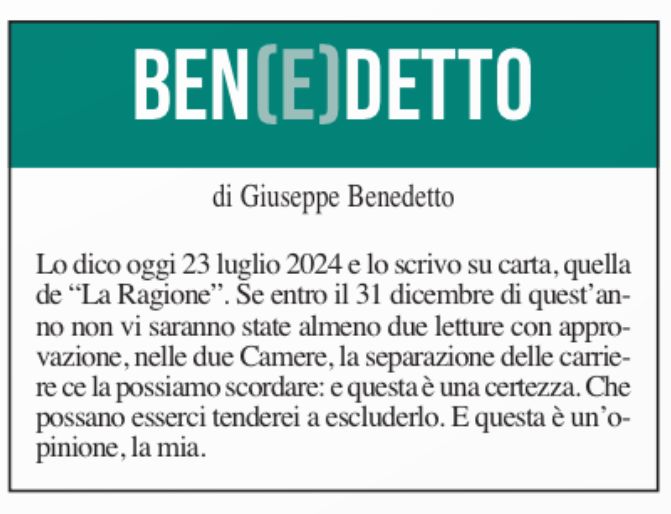 Ben(e)detto del 23 luglio 2024