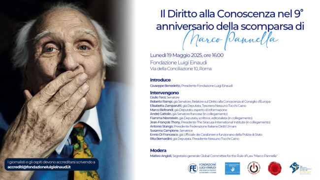 Il Diritto alla Conoscenza nel 9° anniversario della scomparsa di Marco Pannella