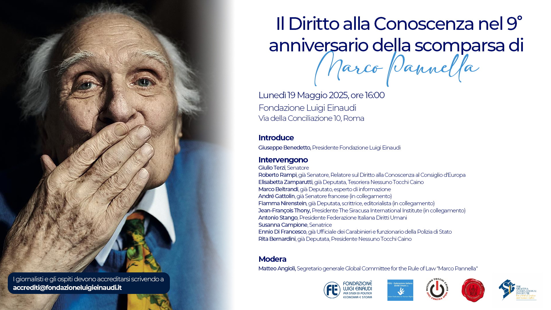 Il Diritto alla Conoscenza nel 9° anniversario della scomparsa di Marco Pannella