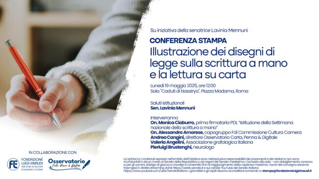 Illustrazione dei Disegni di Legge sulla scrittura a mano e la lettura su carta