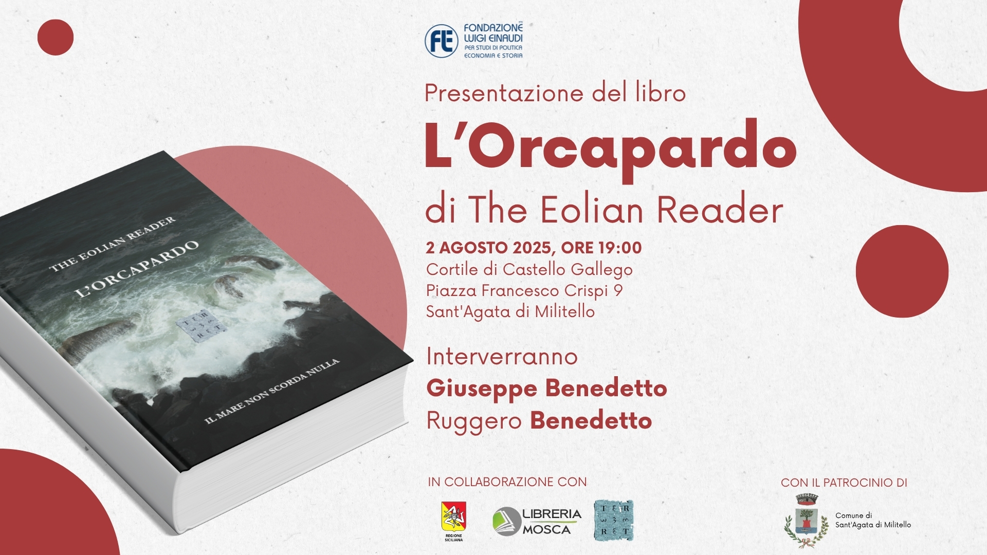 Presentazione del libro “Orcapardo” di The Eolian Reader a Sant’Agata di Militello