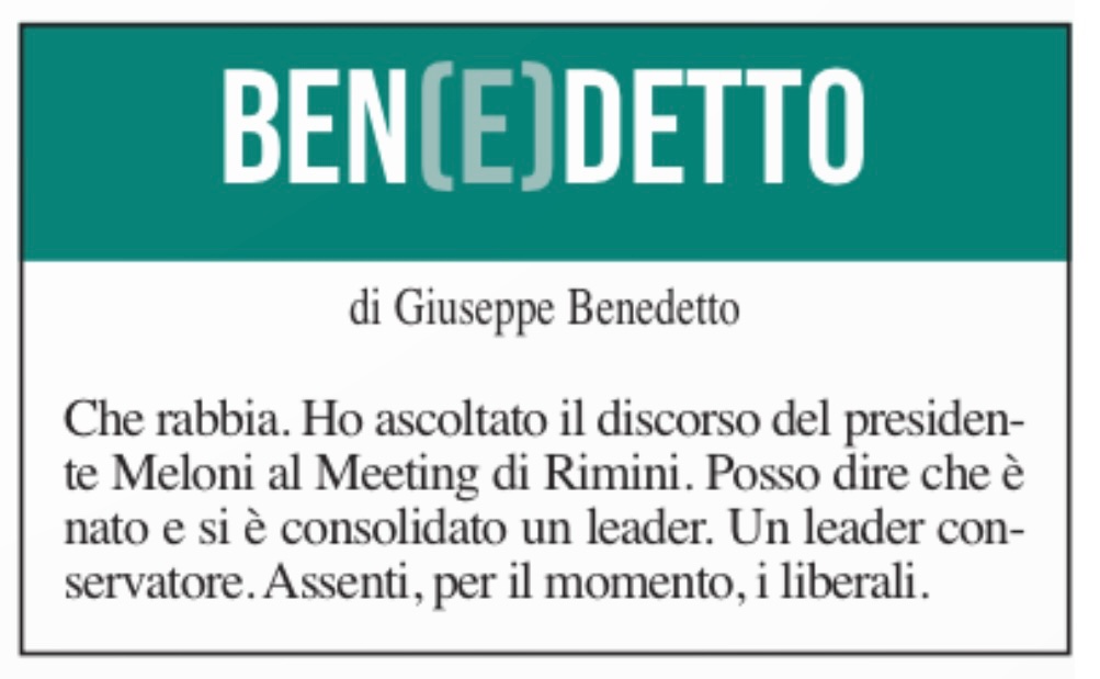 Ben(e)detto del 28 agosto 2025