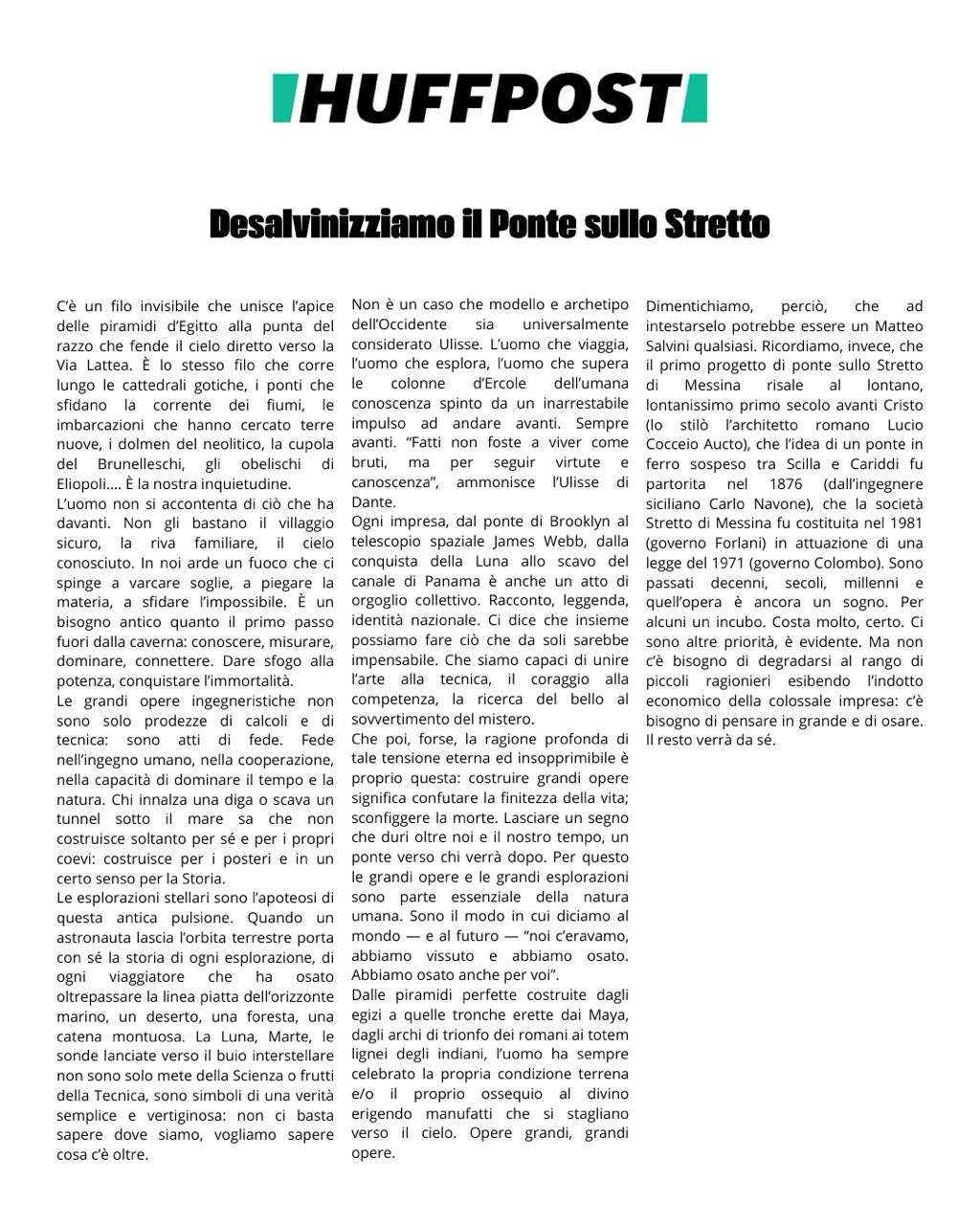 Desalvinizziamo il Ponte sullo Stretto