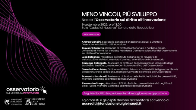 Meno vincoli, più sviluppo. Nasce l’Osservatorio sul Diritto all’Innovazione