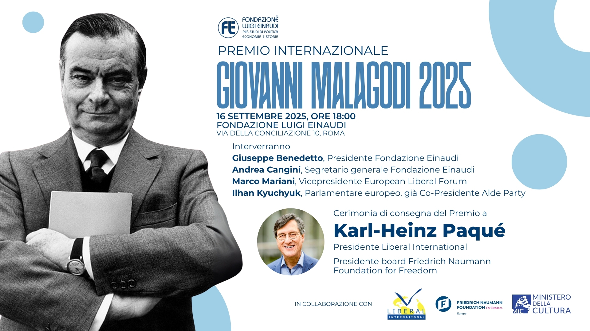 Premio Internazionale Giovanni Malagodi 2025
