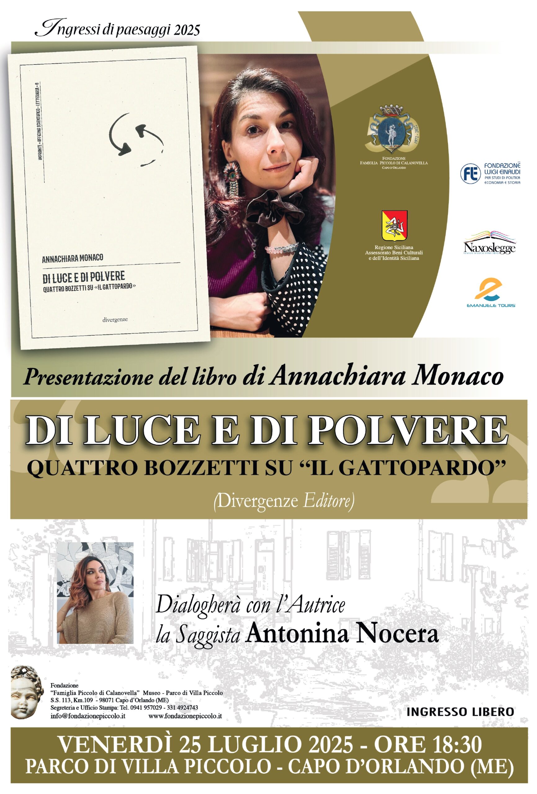 Presentazione del libro “Di luce e di polvere” di Annachiara Monaco