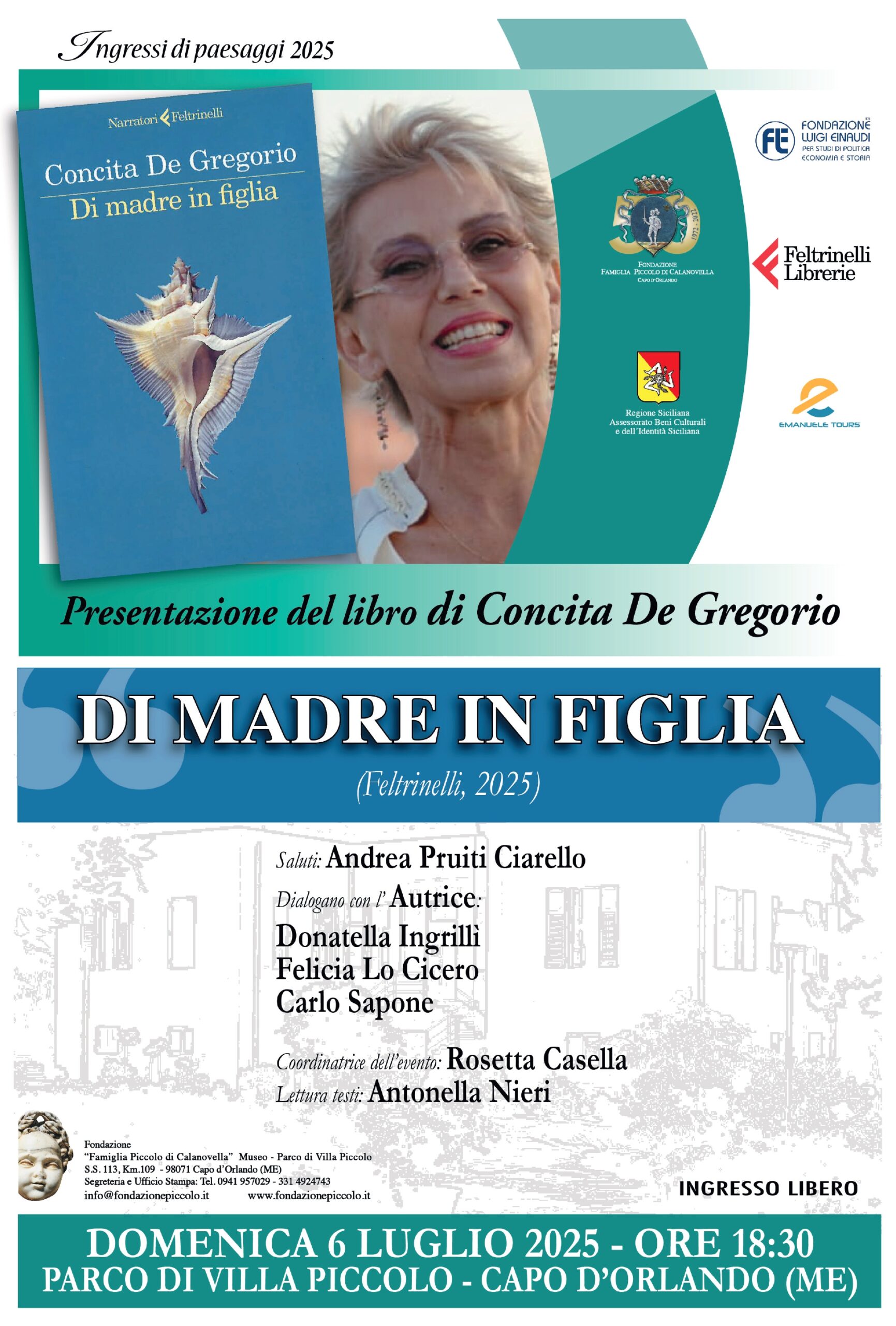 Presentazione del libro “Di madre in figlia” di Concita De Gregorio