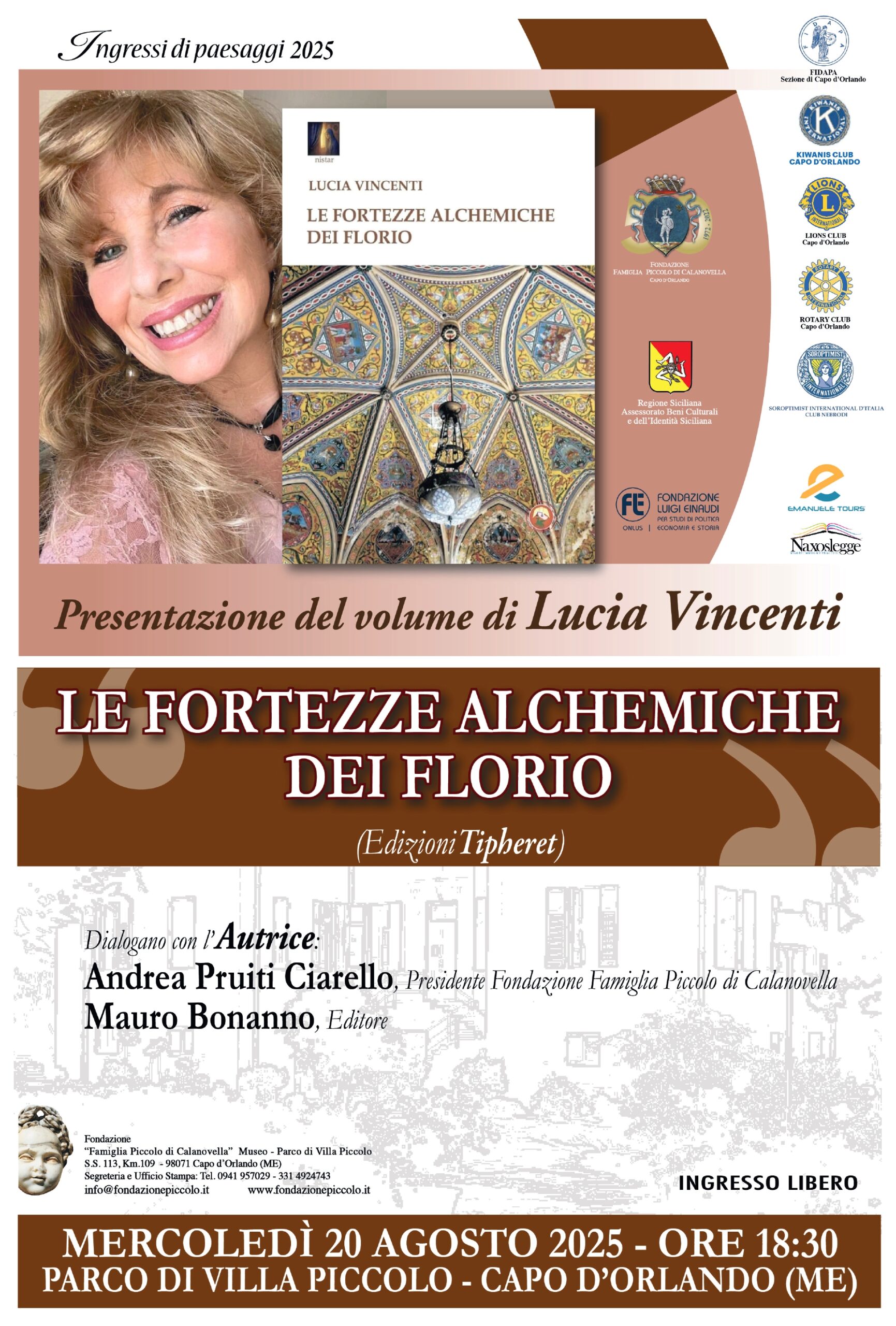 Presentazione del libro “Le fortezze alchemiche dei Florio” di Lucia Vincenti