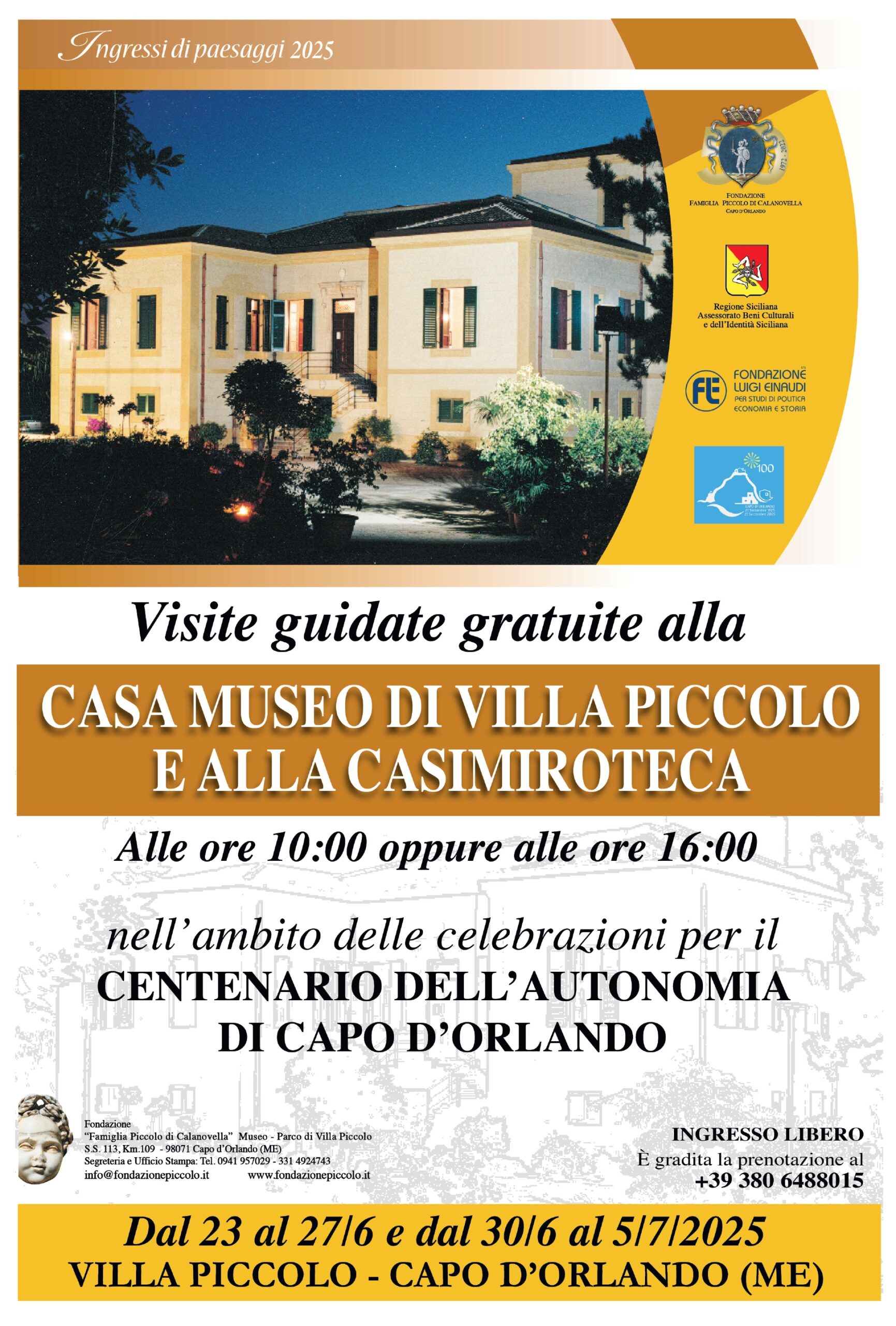 Visita alla Casa Museo di Villa Piccolo e alla Casimiroteca