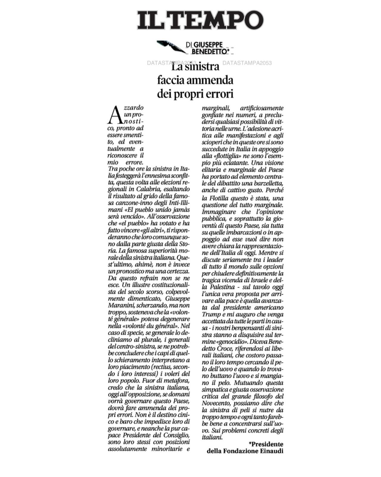 La sinistra faccia ammenda dei propri errori
