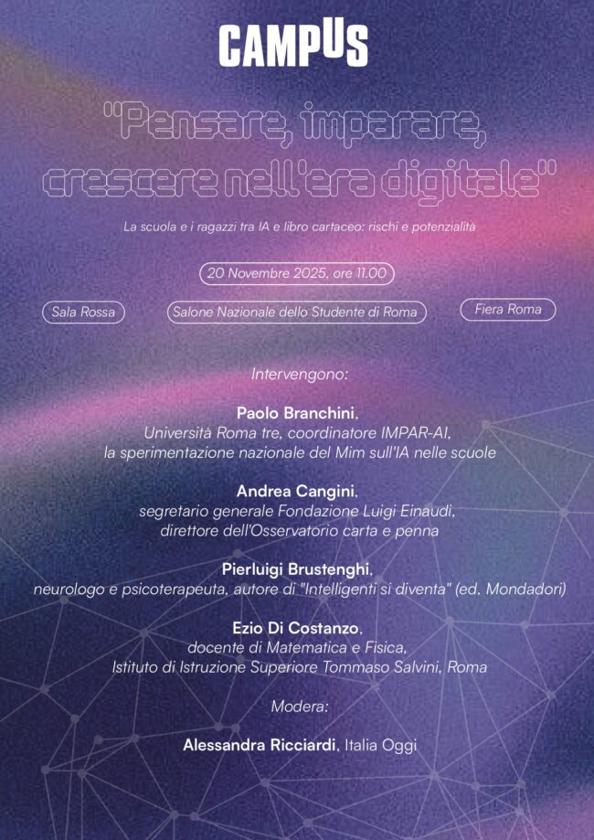 Pensare, imparare, crescere nell’era digitale