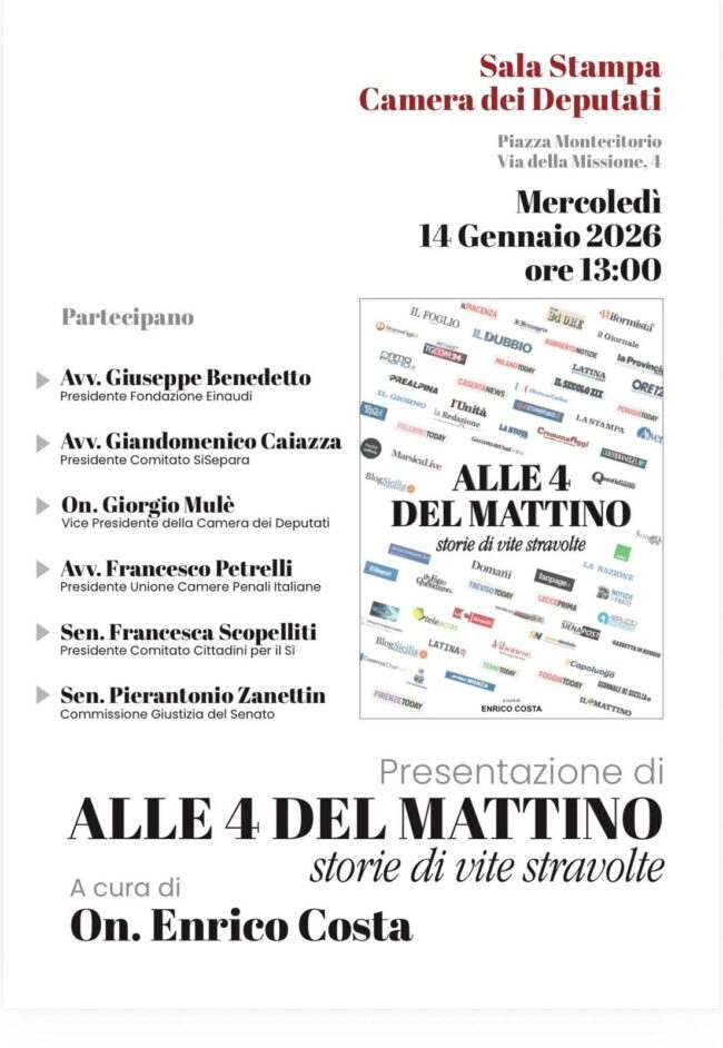 Presentazione di “Alle 4 del mattino storie di vite stravolte”