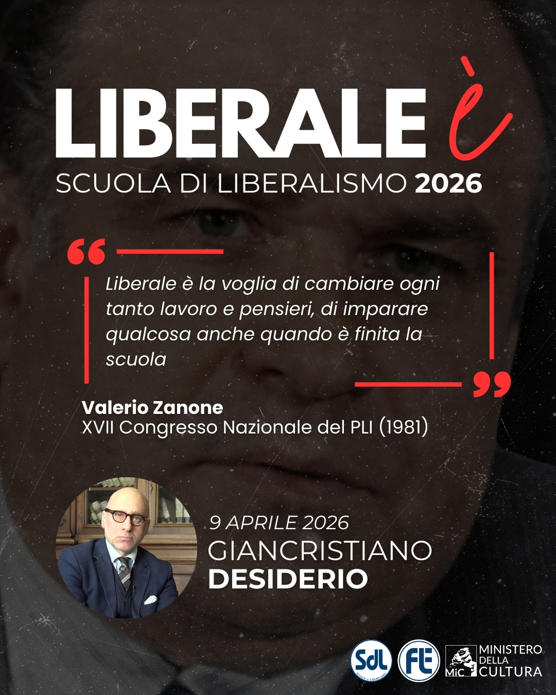 Scuola di Liberalismo 2026: Giancristiano Desiderio: Liberale è la voglia di cambiare ogni tanto lavoro e pensieri, di imparare qualcosa anche quando è finita la scuola Scuola di Liberalismo 2026: Giancristiano Desiderio: Liberale è la voglia di cambiare ogni tanto lavoro e pensieri, di imparare qualcosa anche quando è finita la scuola