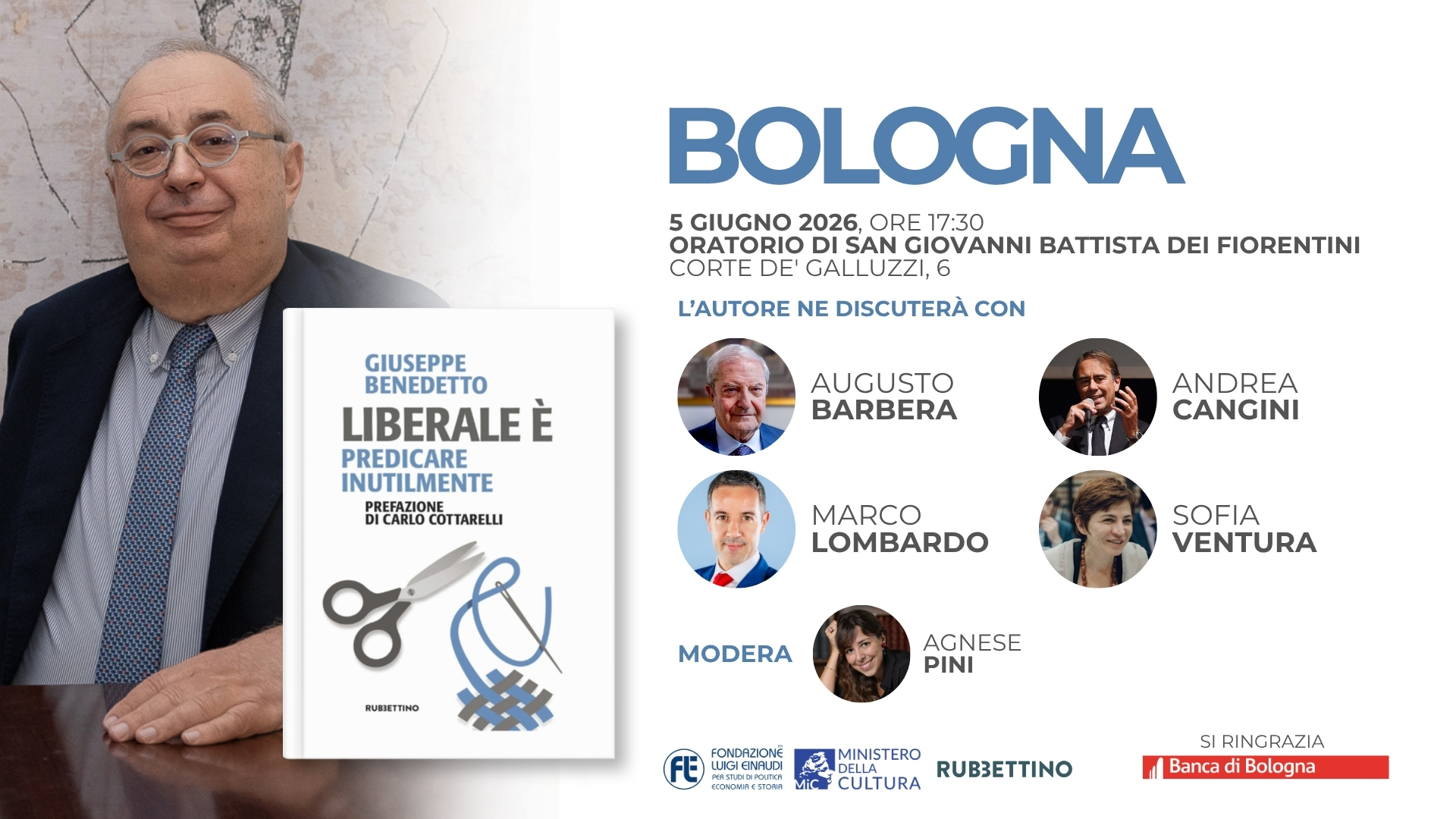 Presentazione del libro “Liberale è. Predicare inutilmente” del Presidente Giuseppe Benedetto – Bologna, 5 giugno 2026