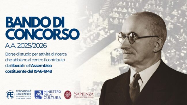 Borse di studio per attività di ricerca che abbiano al centro il contributo dei liberali nell’Assemblea costituente del 1946-1948