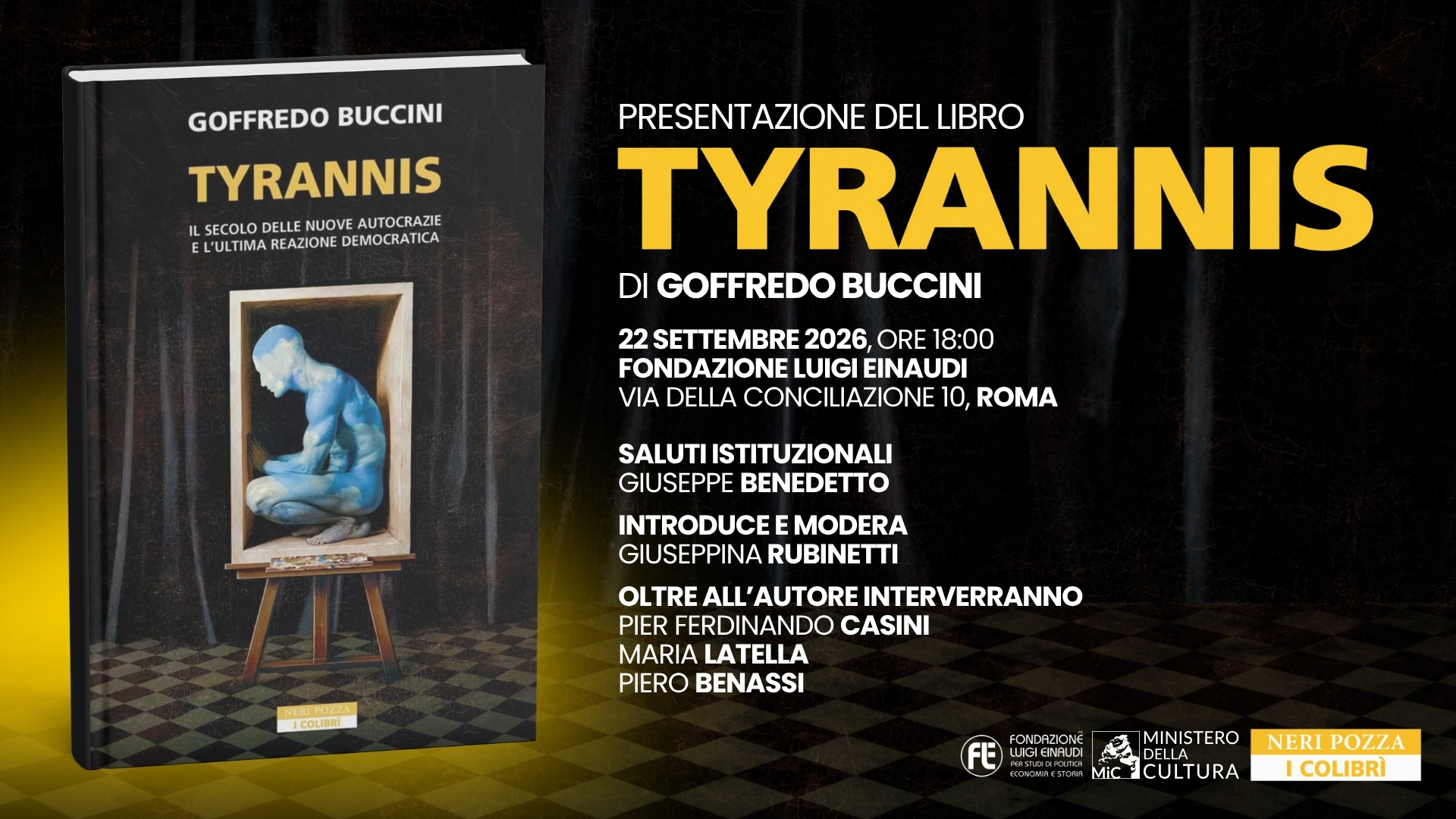 Presentazione del libro “Tyrannis” di Goffredo Buccini