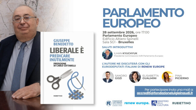 Presentazione del libro “Liberale è. Predicare inutilmente” del Presidente Giuseppe Benedetto – Bruxelles, 28 settembre 2026