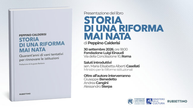 Presentazione del libro “Storia di una riforma mai nata” di Peppino Calderisi