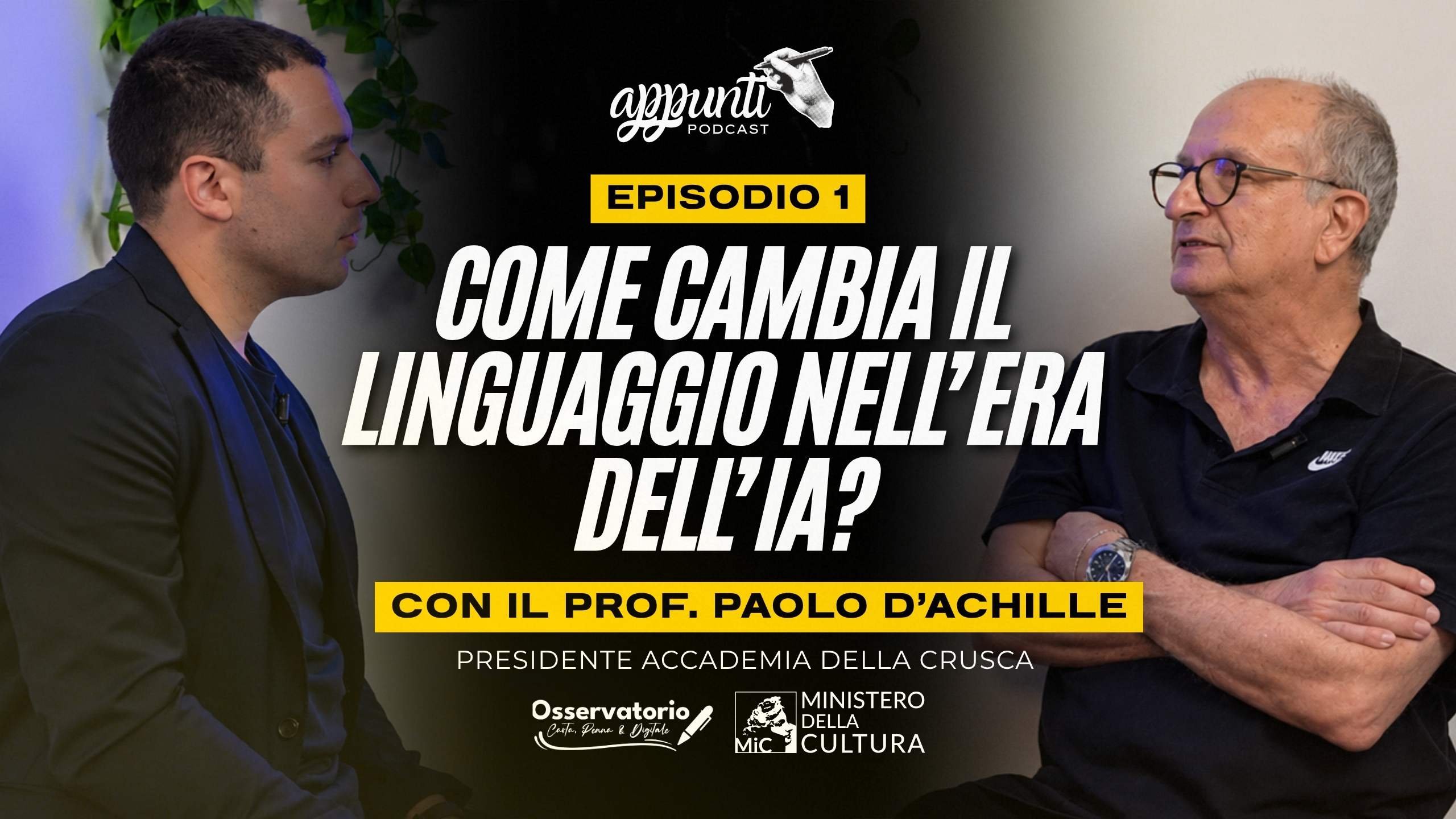 Appunti – Come cambia il linguaggio nell’era dell’IA? Parliamone con il prof. D’Achille [Episodio 1]
