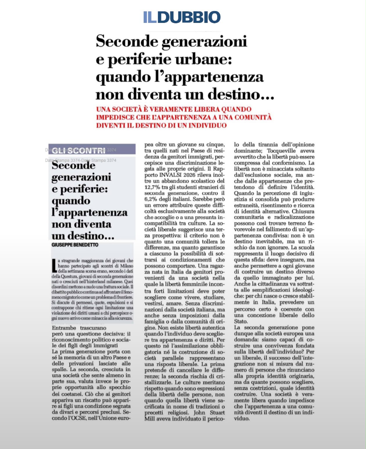 Seconde generazioni e periferie urbane: quando l’appartenenza non diventa un destino Seconde generazioni e periferie urbane: quando l’appartenenza non diventa un destino